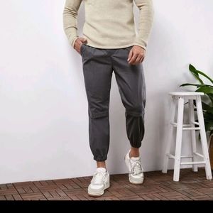 Men slant pocket drawstring waist pants